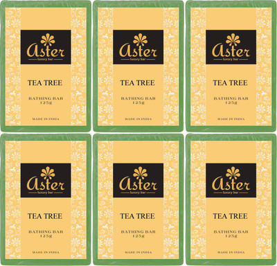 

Aster Luxury Tea Tree Premium Handmade Bathing Bar - Set of 6(750 g, Pack of 6)