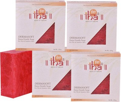 

IHA Ayurvedic Dermasoft Skin Care Soap - Pack of 4 - Premium Herbal(500 g, Pack of 4)