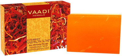 

Vaadi Herbals Luxurious Saffron Soap, Skin Whitening Therapy, 75gms x 6(450 g, Pack of 6)