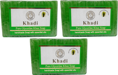 

Khadi Herbal NaturalPure Glycerine Khus Soap Pack Of 3(375 g, Pack of 3)