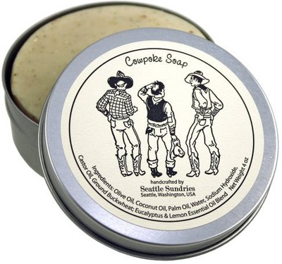 

Seattle Sundries Cowpoke Soap - 100% Natural & Handcrafted in Reusable Travel Gift Tin(120 ml)