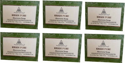 

Khadi Pure Natural Handmade Aloevera Soap with essential Oil(750 g, Pack of 6)