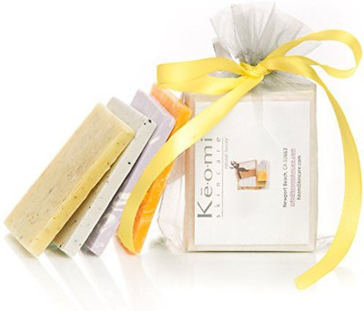 

Keomi Skincare HANDMADE SOAP SAMPLER SET - ORGANIC - ALL NATURAL - Pure Aromatherapy Grade - 4 Sample Size Bars(140 g)