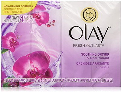 

Olay Fresh Outlast Soothing Currant Beauty Bar Orchid and Black 4 Count(360 g)