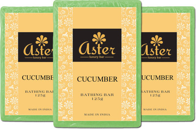 

Aster Luxury Handmade Cucumber Soap 125g - Pack of 3(375 g, Pack of 3)