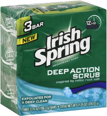 

Irish Spring Deep Action Deodorant Soap(106.3 g, Pack of 3)
