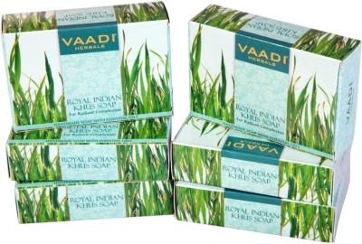 

Vaadi Herbals Herbals Royal Indian Khus Soap with Olive & Soyabean Oil - Pack of 5(75 g, Pack of 6)