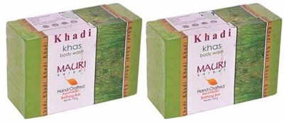 

Khadi Mauri Khas Soap - Pack of 2 - Premium Handcafted Herbal(250 g, Pack of 2)