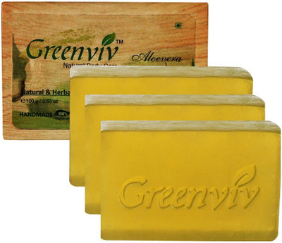 

Greenviv Natural Aloevera Soap(300 g, Pack of 3)