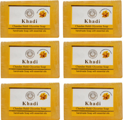 

Khadi Herbal NaturalChandan Haldi Glycerine Soap(750 g, Pack of 6)