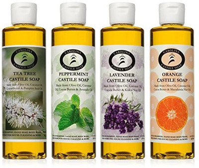 Carolina Castile Soap Castile Soap Variety Pack bottles - Carolina Castile(240 ml, Pack of 4)