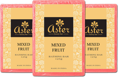 

Aster Luxury Handmade Mixed Fruit Soap 125g - Pack of 3(375 g, Pack of 3)