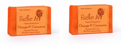 

Rustic Art Organic Orange & Cinnamon Soap(200 g, Pack of 2)