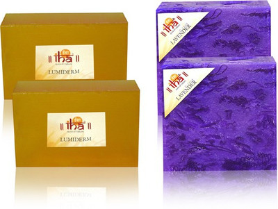 

IHA Ayurvedic Lumiderm & Lavender Soap Double Pack of 4 Herbal Natural(450 g, Pack of 4)