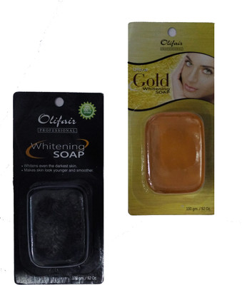 

Olifair Pack of Charcoal and Gold Whitening Soap(200 g)