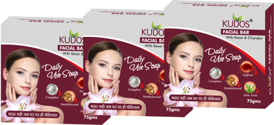 

Kudos Facial Bar with Kesar & Chandan X3 Pack(225 g, Pack of 3)