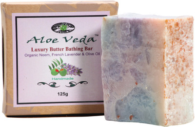 

Aloe Veda Luxury Butter Bathing Bar - Organic Neem & French Lavender with Olive Oil(125 g)