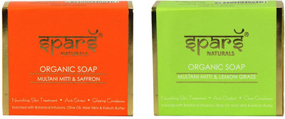 

Spars Naturals - Organic Multani Soap Saffron + Patchouli Oil (Pack of 2)(200 g, Pack of 2)