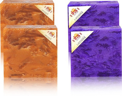 

IHA Ayurvedic Honey & Lavender Soap Double Pack of 4 Herbal Natural(500 g, Pack of 4)