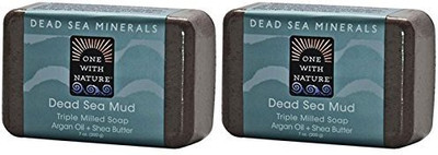 

One With Nature Dead Sea Salt Mud Argan Oil and Shea Butter Triple Milled Soap Pack of 2(200 g)