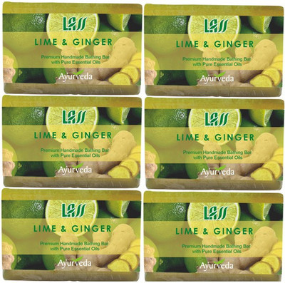 15% OFF on Lass Naturals Lime And Ginger Handmade Soap (Pack Of 6)(750 g, Pack of 6)