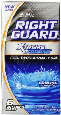 

Right Guard Total Defense 5 Deodorizing Soap Cooling Bar 6 Count Bars (Pack of 2)(680 g)
