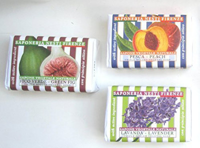 

Saponeria Nesti Firenze : LE DELIZIOSE Set of Three "Sapone Vegetale Naturale" Perfumed Soap * Packages (Pack of 3) * [ Italian Import ](150 g, Pack of 3)