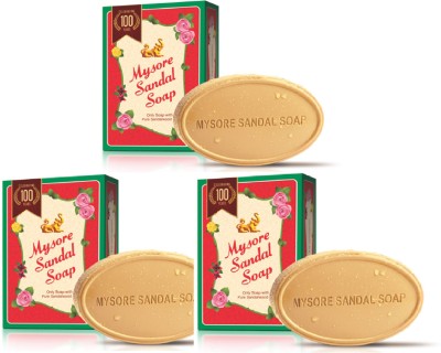 MYSORE SANDAL Soap, 125gm, Pack of 3(375 g)