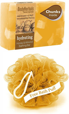 

BodyHerbals Hydrating Soap, Hand Made Honey & Almond Bathing Bar with Natural Chunks(100 g)