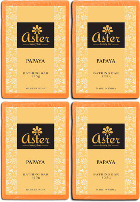 

Aster Luxury Papaya Bathing Soap - Pack of 4(500 g, Pack of 4)