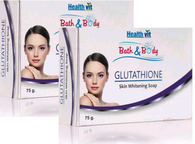 

HealthVit Bath & Body Glutathione Skin Whitening Soap 75g -Pack of 2(75 g, Pack of 2)
