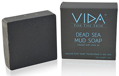 

VIDA For The Skin Artisan Dead Sea Mud Soap with Olive Oil By The Skin | Purifies Moisturizes Cleanses 100% Natural | Great for Acne Eczema Psoriasis | For Women and Men | One Bar(159 ml)