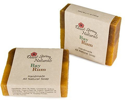 

Desert Spring Naturals All Natural Handmade Bay Rum Bar Soap by Made With (2 Bar)(120 ml, Pack of 2)