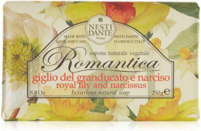 

Nesti Dante Romantica Royal Lily and Narcissus Flower Natural Floral Scented Bar Soap for Bath Hands and Body(250 g)