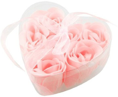 Rosallini 6 Pcs Light Pink Decorative Fragrant Rose Bud Petal Soap Wedding Favor(30 g)