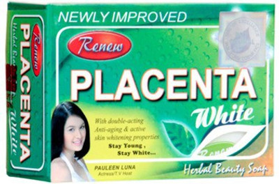 

Renew PLACENTA WHITE WITH DOUBLE ACTING ANTI AGING andSKIN-WHITENING SOAP 100%(135 g)