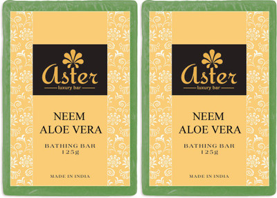 

Aster Luxury Neem Aloe vera Bathing Bar - Pack of 2(250 g, Pack of 2)