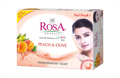 

Rosa Herbals Peach & Olive Soap ( Set Of 4 Pcs)(100 g, Pack of 4)