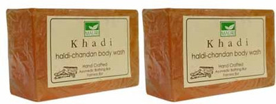 

Khadi Mauri Haldi-Chandan Soap - Pack of 2 - Premium Handcafted Herbal(250 g, Pack of 2)