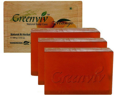 

Greenviv Natural Mango Soap(300 g, Pack of 3)