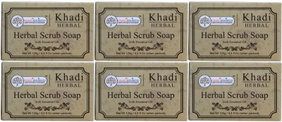 

Khadi Rishikesh Herbal Mint Rosemerry Scrub Soap-Pack of 6 Each(125 g, Pack of 6)