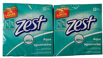 

Zest Aqua Bar Soap Bonus Size Bars 25% Larger 10 Bar Pack (Pack of 2) 20 Bars Total(150 ml)