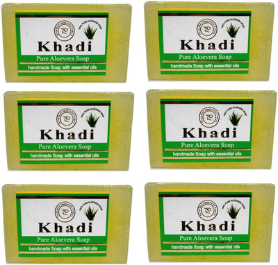 Khadi Herbal NaturalPure Aloevera Soap(750 g, Pack of 6)