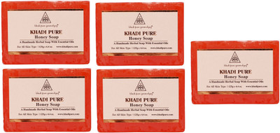 

Khadi Pure Natural Handmade Pure Honey Soap with essential Oil(625 g, Pack of 5)