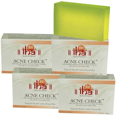 

IHA Ayurvedic Acne Check Soap - Pack of 4 - Premium Herbal(400 g, Pack of 4)
