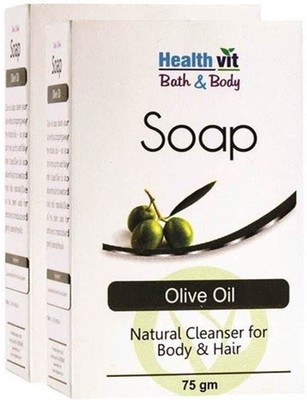 

HealthVit Bath & Body Olive Oil soap 75g Pack of 2(150 g)