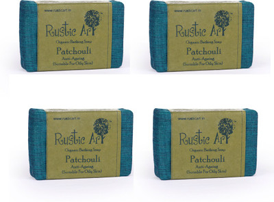 

Rustic Art Organic Patchouli Soap (Anti Ageing)(400 g, Pack of 4)