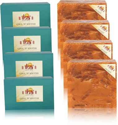 

IHA Ayurvedic Cool N Soothe & Honey Soap Pack of 8 Herbal Natural(900 g, Pack of 8)