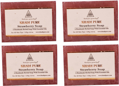 

Khadi Pure NATURAL STRAWBERRY SOAP WITH ESSENTIAL OIL(500 g, Pack of 4)