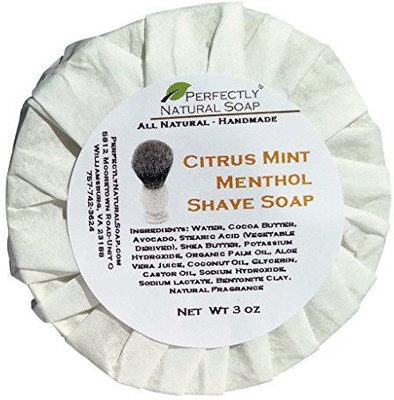 

Perfectly Natural Soap Citrus Menthol Mint All Natural Artisan Shave Soap(85.02 g)